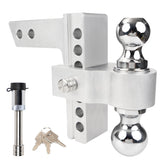 6" 10" Drop/Rise Adjustable Trailer Hitch Fits 2" Receiver with 2-5/16" Hitch Ball